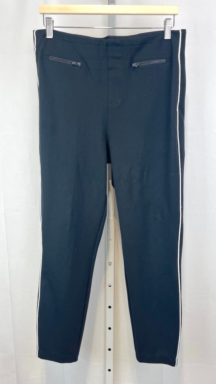 SPANX  Size XL The Perfect Pants Ankle Piped Skinny Pull On Black White 20286R